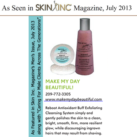 Reboot exfoliating cleansing system in Skin Inc magazine July 2013